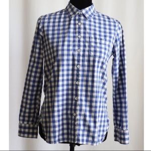 Gap Medium Gingham Blue Button Down Shirt